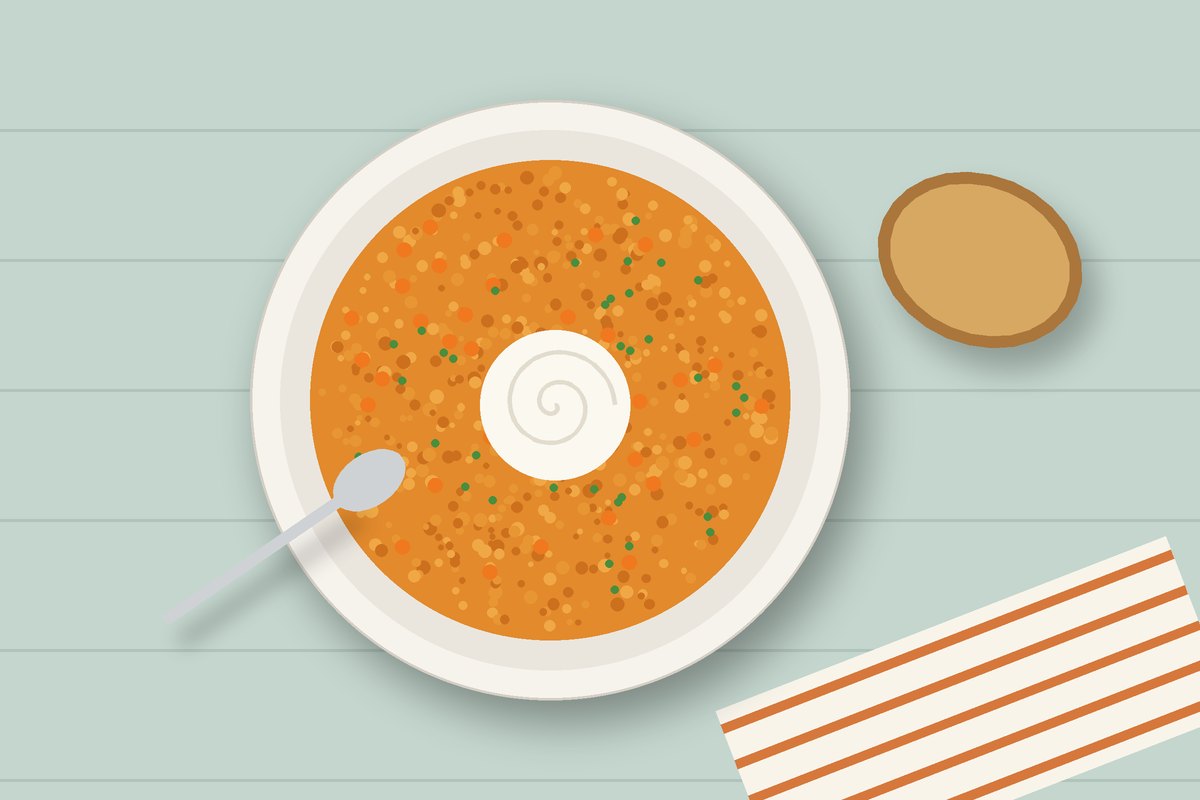 Red lentil and carrot soup